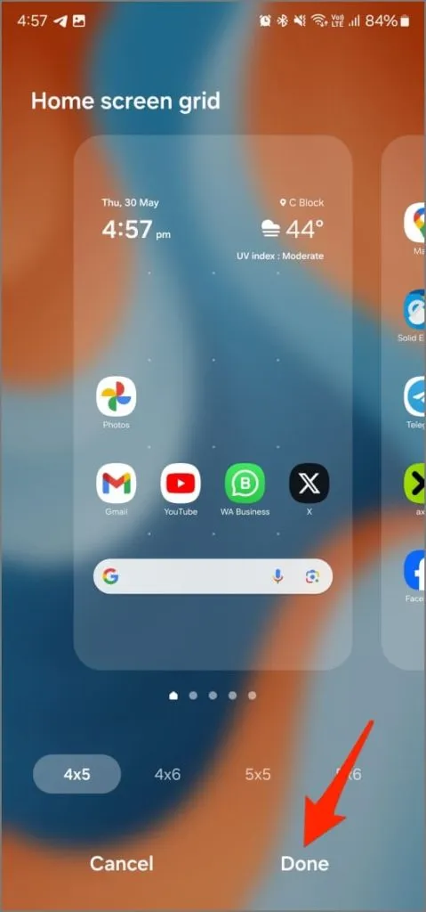 Modifica le dimensioni della griglia dello schermo delle app in One UI 6.1 sul telefono Samsung Galaxy