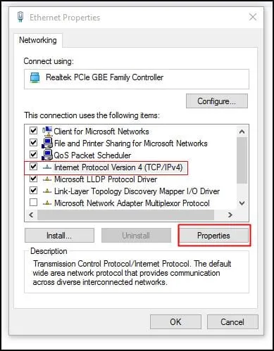 인터넷 프로토콜 버전 4(TCP/IPv4)