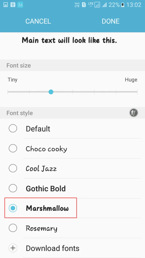 Utiliser HiFont