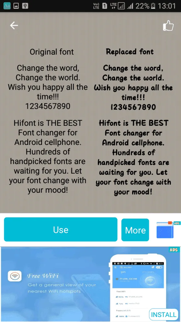 Utiliser HiFont