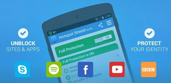 Hotspot Shield VPN ja välityspalvelin