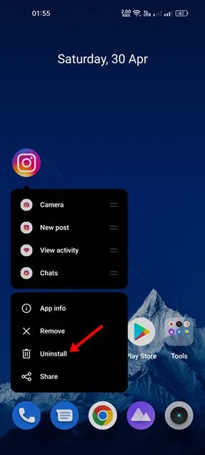 Installer Instagram-appen for Android på nytt