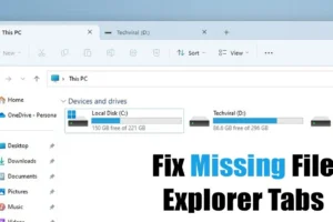 Как да коригирате разделите на File Explorer, които не се показват в Windows 11