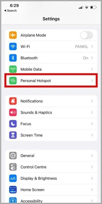 Hotspot personale su iPhone