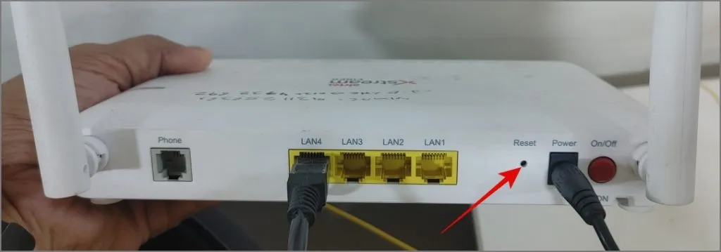 Reimposta il router