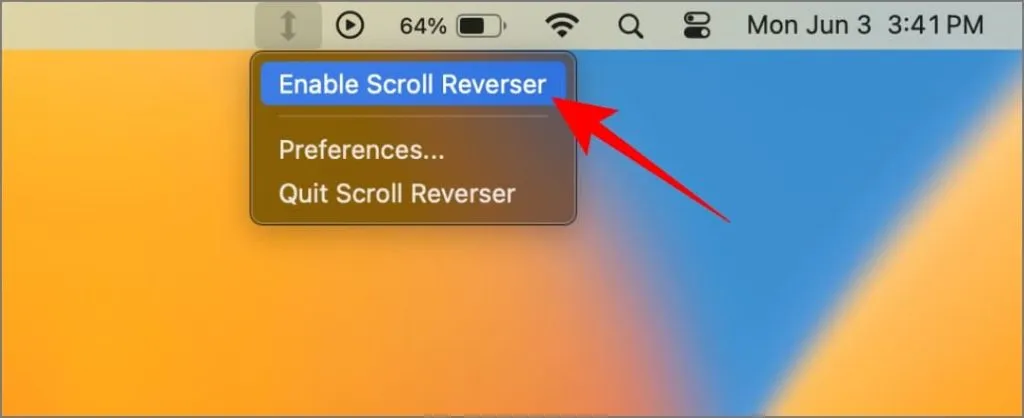 Ota Scroll Reverser käyttöön macOS:ssä