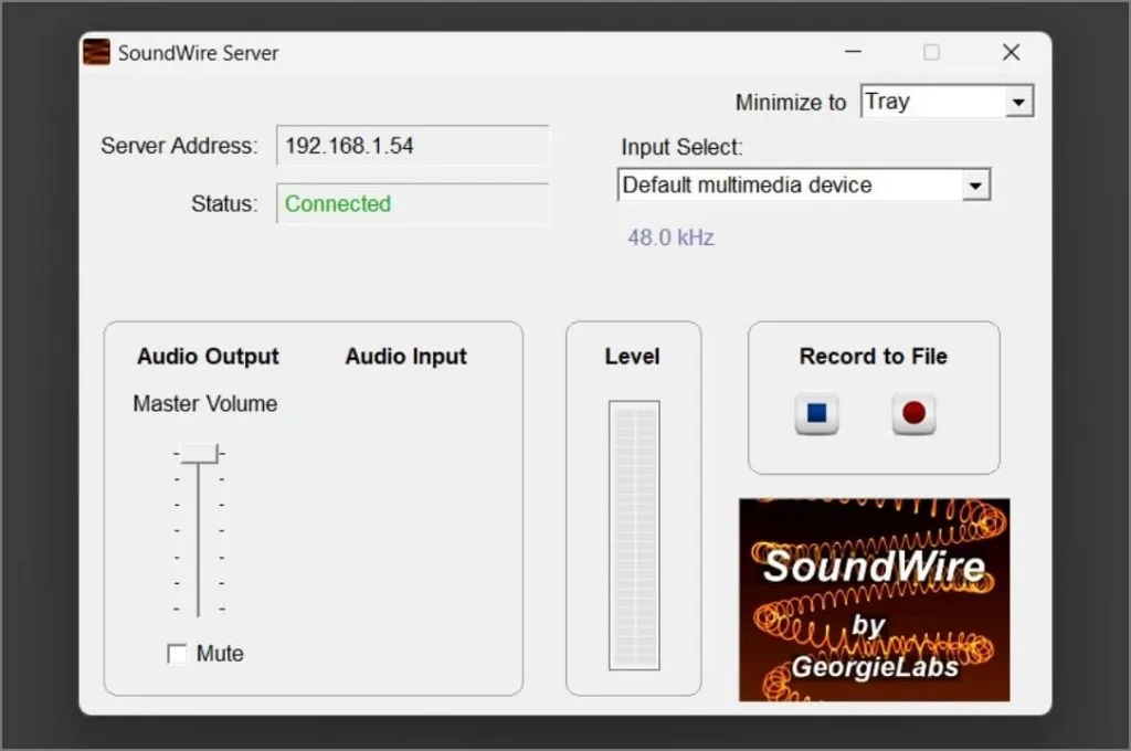 Приложение Soundwire на компютър с Windows