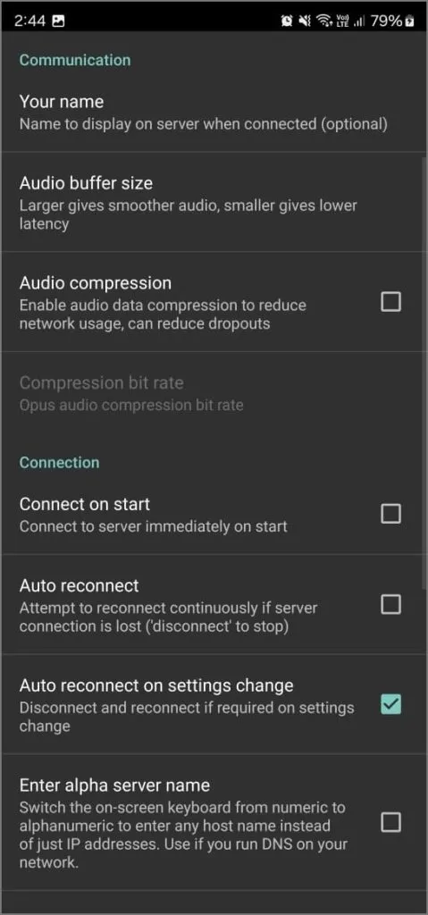 Aplicación Soundwire en Android