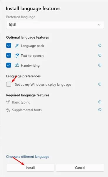 Imposta come opzione della lingua di visualizzazione di Windows