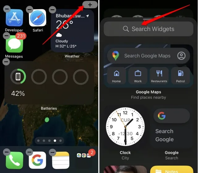 Ricerca iOS per widget