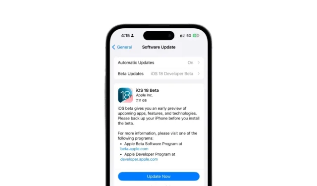 Cómo descargar e instalar iOS 18 Developer Beta en iPhone