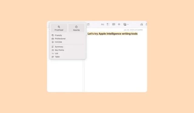 Apple Intelligence Writing Toolsin käyttäminen