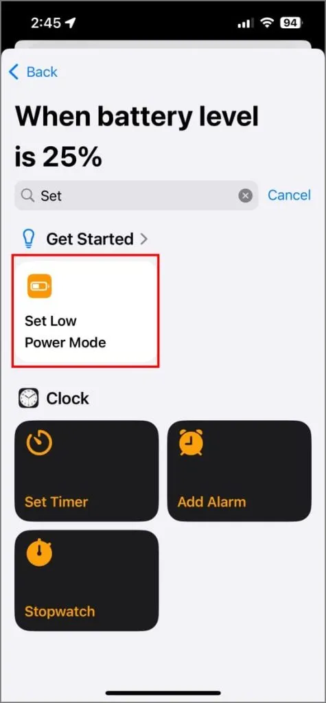 Genvej til at automatisere Low Power Mode på iPhone