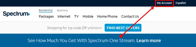 Haga clic en el espectro Mi cuenta