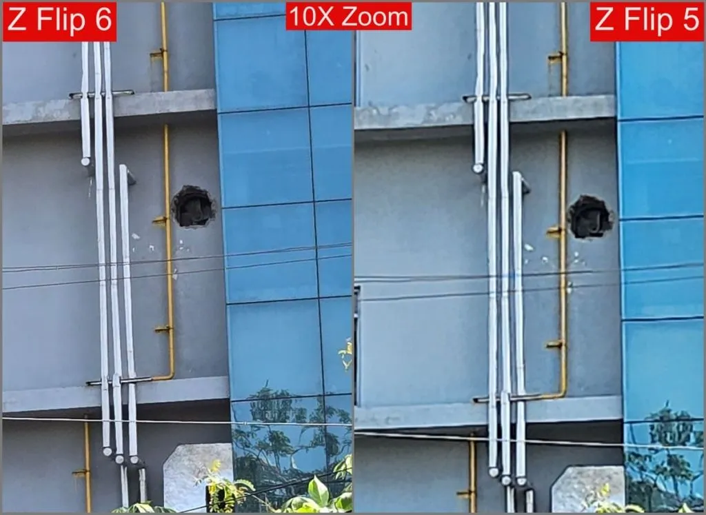 Galaxy Z Flip 6 vs Z Flip 5 – 10x zoom