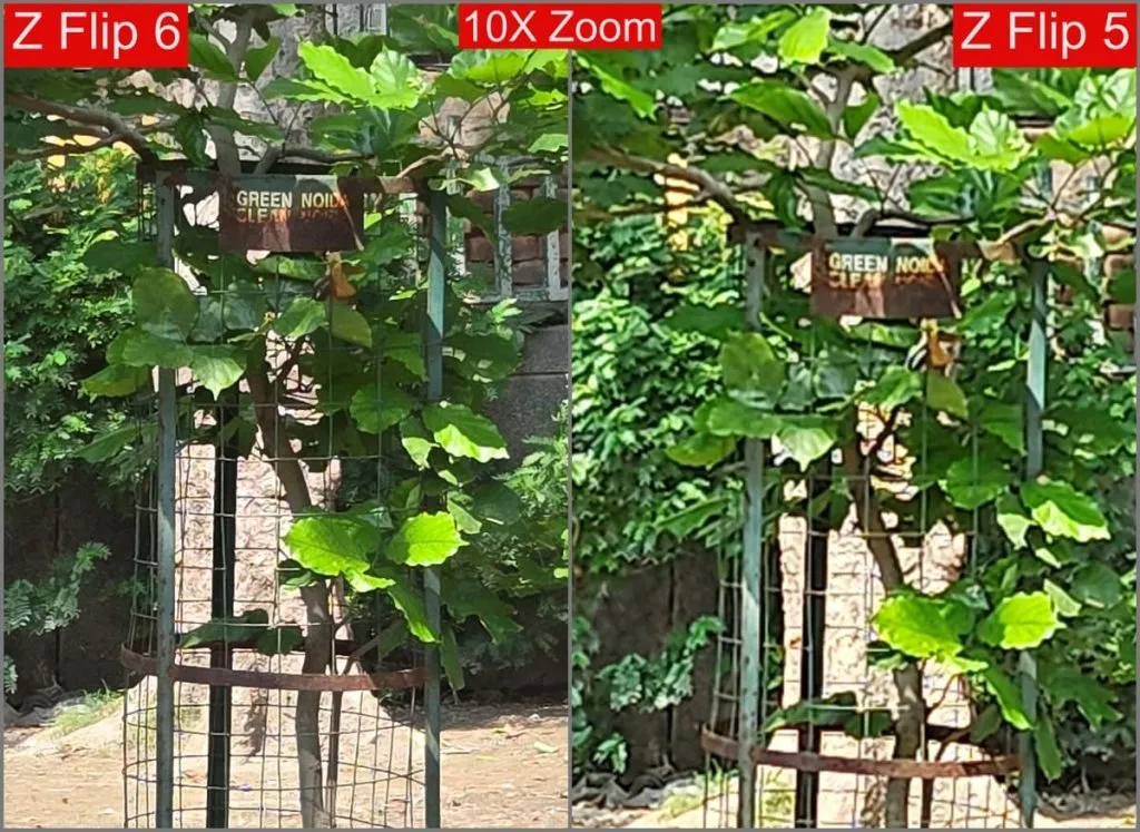 Galaxy Z Flip 6 vs Z Flip 5 - 10X zoom camera