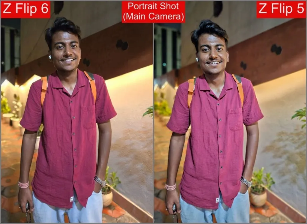 Galaxy Z Flip 6 vs Z Flip 5 - portrait mode main camera