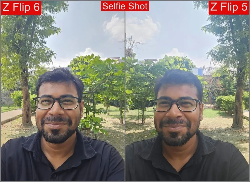 Galaxy Z Flip 6 vs Z Flip 5 – selfie