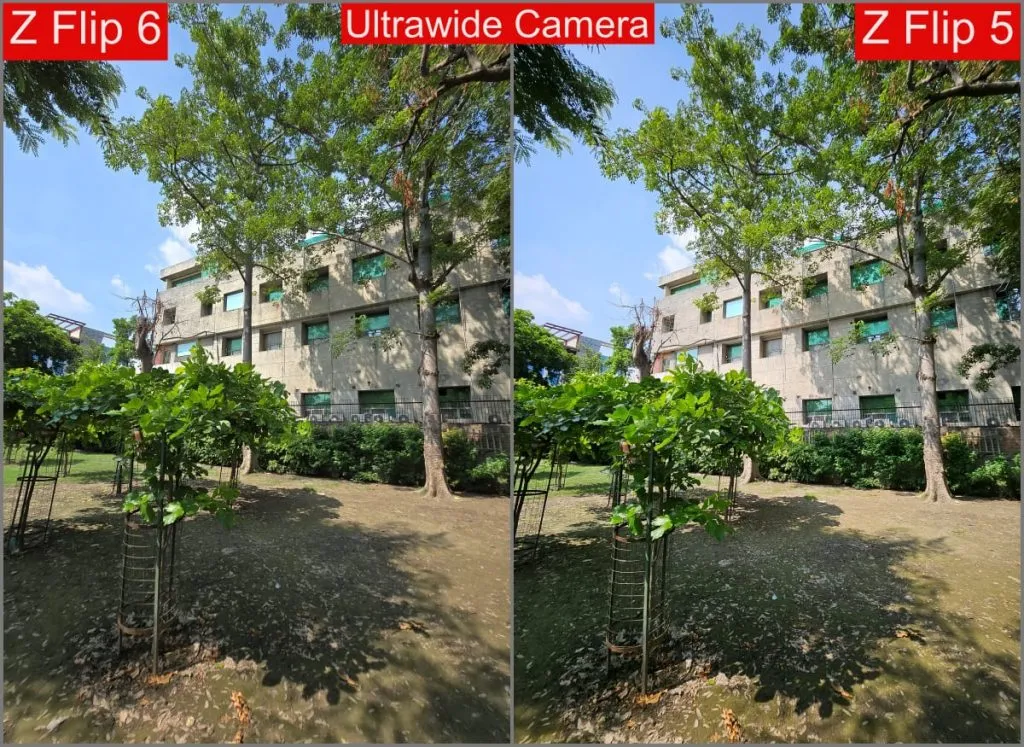 Galaxy Z Flip 6 vs Z Flip 5 - ultrawide camera daylight