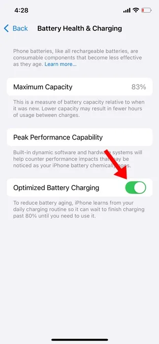 Optimiertes Laden der Batterie