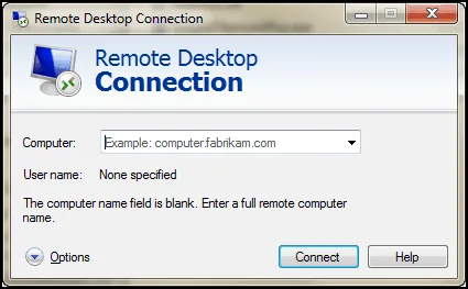 Connessione desktop remoto di Windows