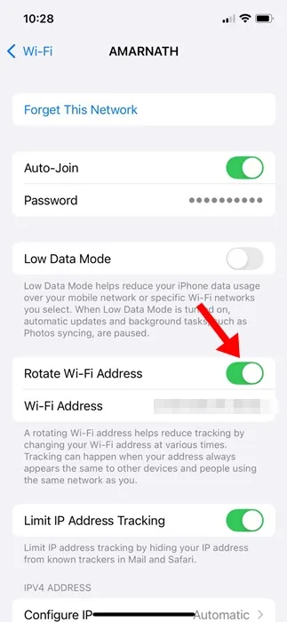 Rotar la dirección WiFi