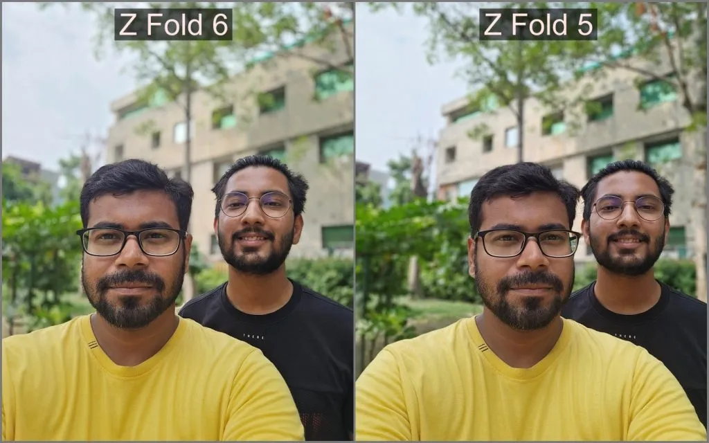 Samsung Galaxy Z Fold 6 kontra Fold 5 - Portret Selfie