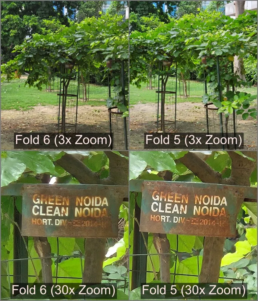 Samsung Galaxy Z Fold 6 kontra Fold 5 - Zoom Photos