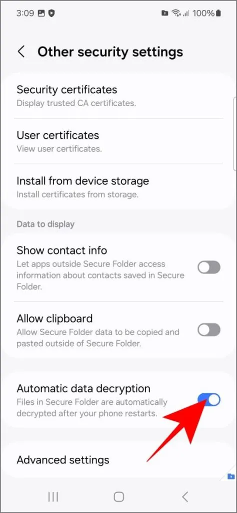 Automatyczne odszyfrowywanie danych w folderze Secure Folder na telefonie Samsung Galaxy