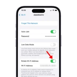 Как настроить ротацию адреса WiFi на iPhone