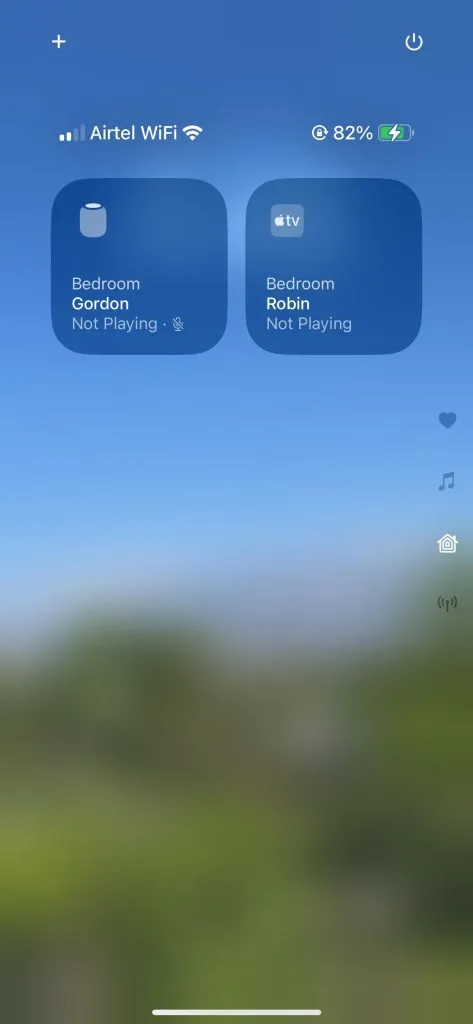 Smart Home section for controls and shortcuts in Control Center