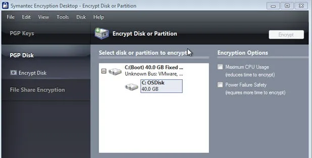 Symantec Drive Encryption