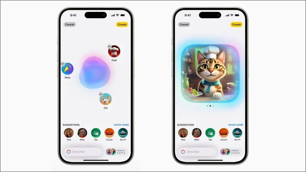 使用 iOS 18 上的 Playground 功能建立 AI 影像