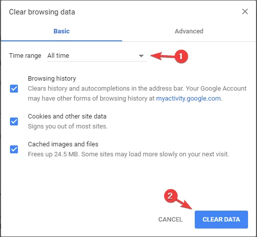 Eliminar datos de navegación