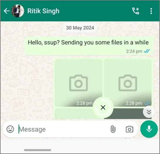 WhatsApp Galaxy Z flip 6 vāka ekrānā