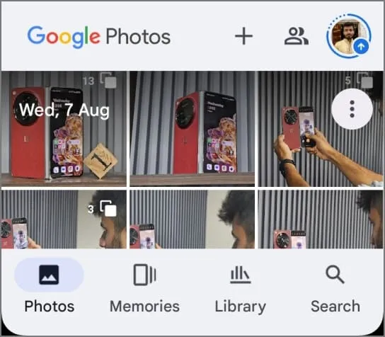 Приложението Google Photos на Galaxy Z flip 6 Cover Screen