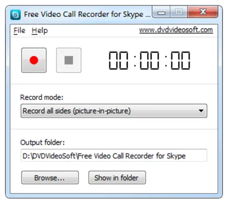 DVDVideosoft Бесплатный Skype Video Recorder