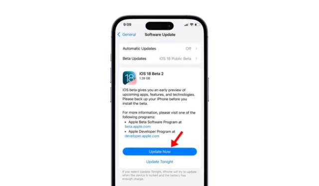 iOS 18 Public Beta 2:n lataaminen ja asentaminen iPhoneen