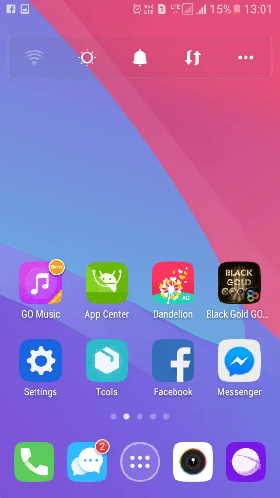 Izmantojot programmu Go Launcher