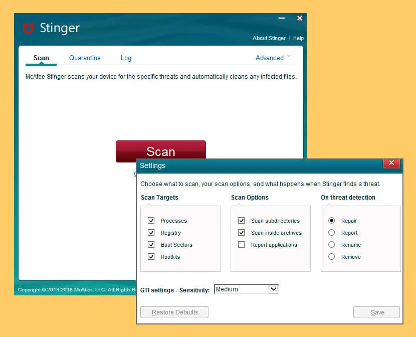 Stinger di Intel McAfee