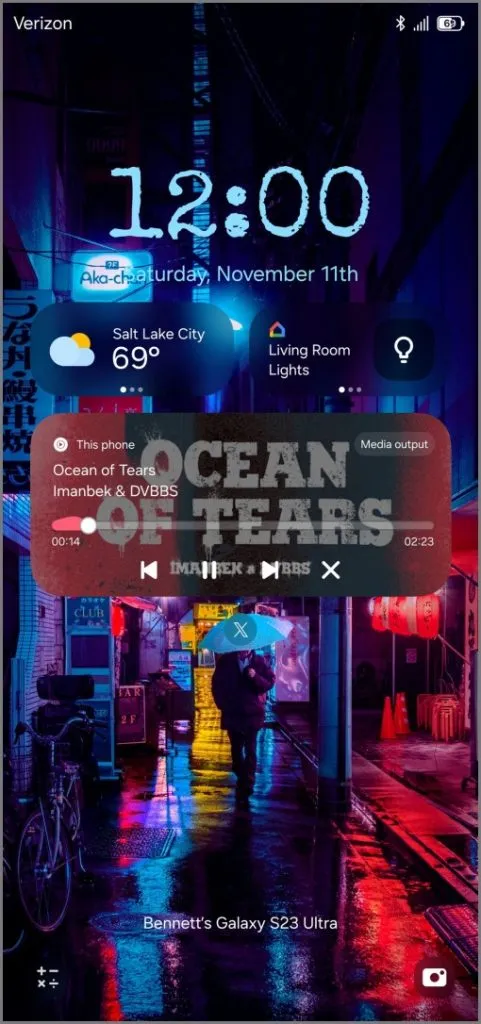 Widgets de l'écran de verrouillage One UI 7