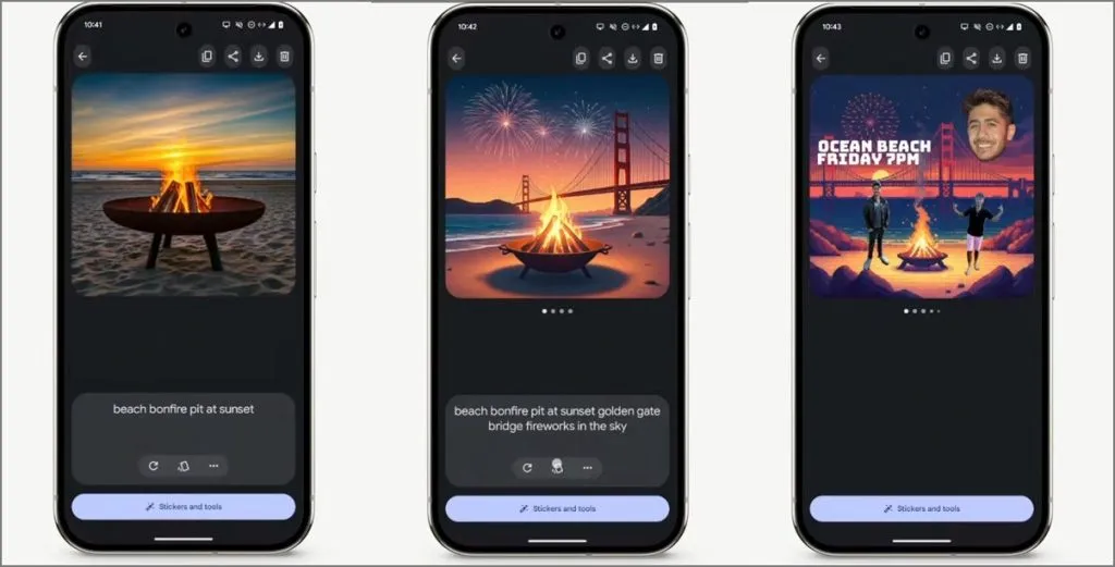 Création d'images IA dans l'application Pixel Studio sur Pixel 9