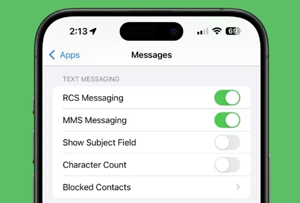 Activer RCS sur iPhone