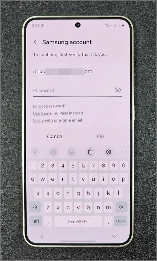 Samsung Galaxy 電話でセキュア フォルダーの PIN パスワードをリセットする