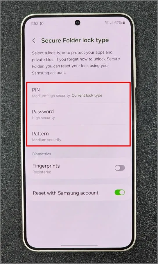 Zresetuj hasło PIN bezpiecznego folderu na telefonie Samsung Galaxy