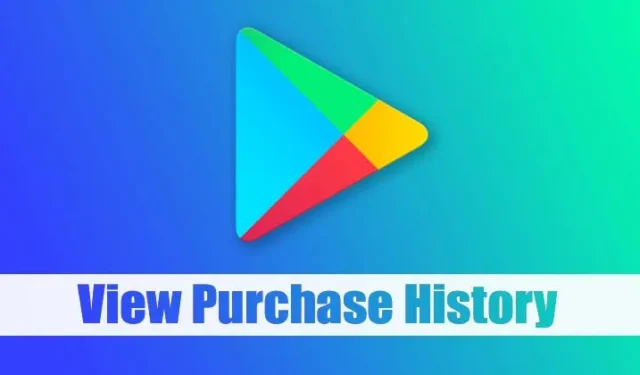 Google Play Store 구매 내역을 보는 방법