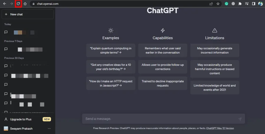 Actualizar chatGPT