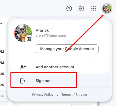 se déconnecter du compte Gmail