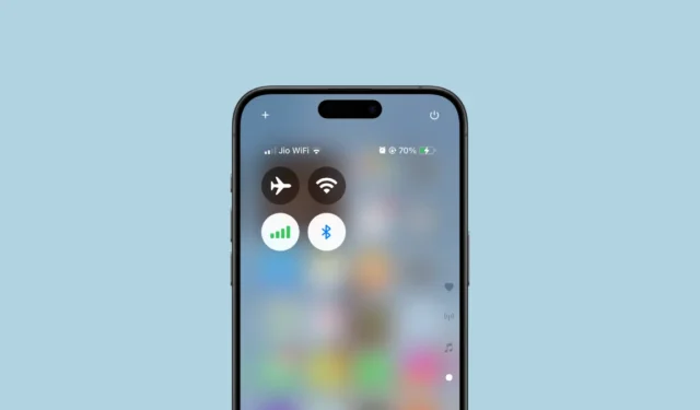 Få Wi-Fi-, mobil- og Bluetooth-ikoner i iOS 18 kontrollsenter