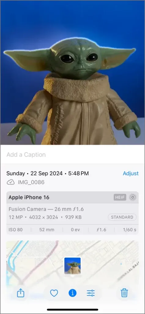 Mudança de visualização do Apple Photos